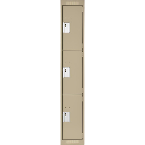 Casiers Clean Line, 3 niveaux, 12" x 18" x 72", Acier, Beige, Rivet (assembl&eacute;) NRZ Safety Inc.
