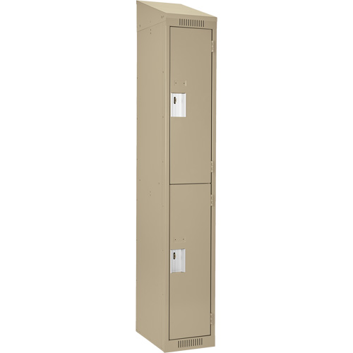 Casiers Clean Line, 2 niveaux, 12" x 18" x 78", Acier, Beige, Rivet (assembl&eacute;) NRZ Safety Inc.