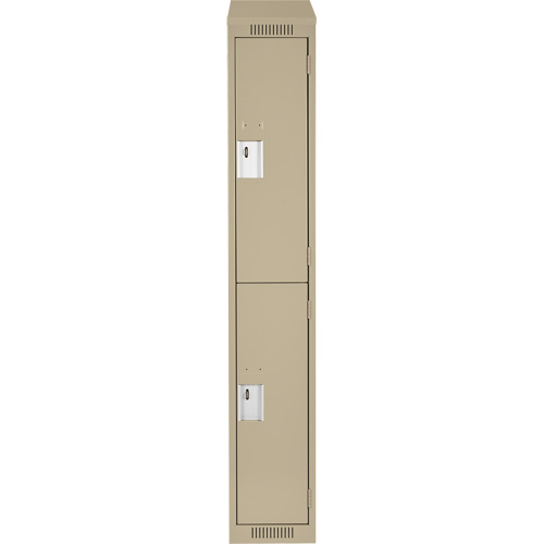 Casiers Clean Line, 2 niveaux, 12" x 18" x 78", Acier, Beige, Rivet (assembl&eacute;) NRZ Safety Inc.
