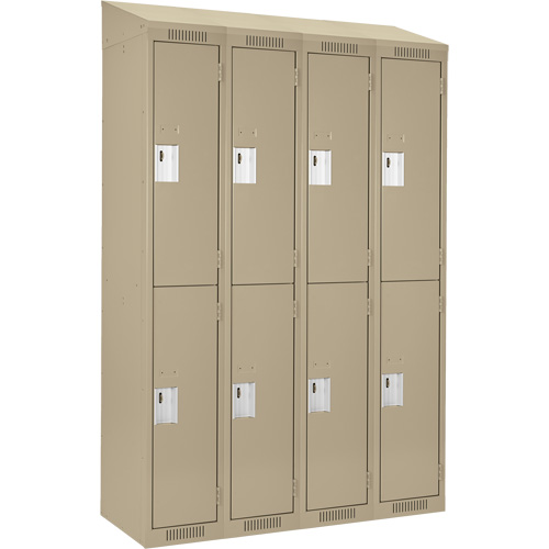 Clean Line Lockers, 2 -tier, Bank of 4, 48" x 18" x 78", Steel, Beige, Rivet (Assembled) NRZ Safety Inc.