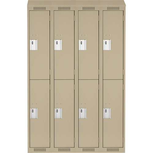 Clean Line Lockers, 2 -tier, Bank of 4, 48" x 18" x 78", Steel, Beige, Rivet (Assembled) NRZ Safety Inc.