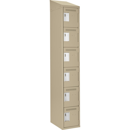 Clean Line Lockerette, 6 -tier, 12" x 18" x 78", Steel, Beige, Rivet (Assembled) NRZ Safety Inc.