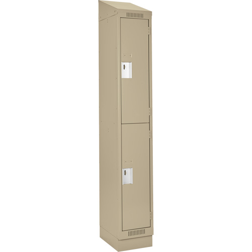 Casiers Clean Line, 2 niveaux, 12" x 18" x 82", Acier, Beige, Rivet (assembl&eacute;) NRZ Safety Inc.