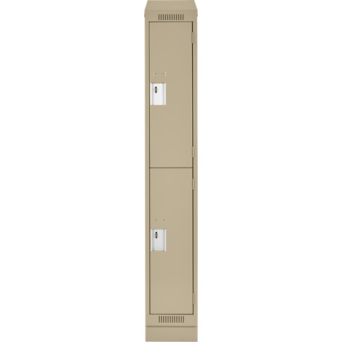 Casiers Clean Line, 2 niveaux, 12" x 18" x 82", Acier, Beige, Rivet (assembl&eacute;) NRZ Safety Inc.