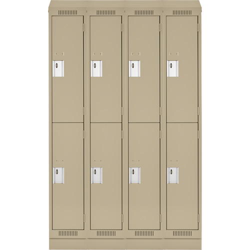 Clean Line Lockers, 2 -tier, Bank of 4, 48" x 18" x 82", Steel, Beige, Rivet (Assembled) NRZ Safety Inc.