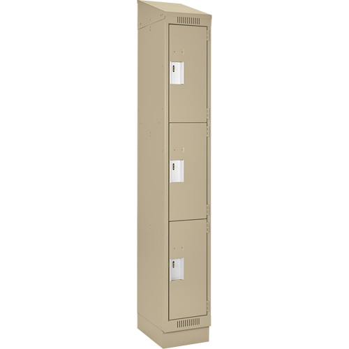 Casiers Clean Line, 3 niveaux, 12" x 18" x 82", Acier, Beige, Rivet (assembl&eacute;) NRZ Safety Inc.