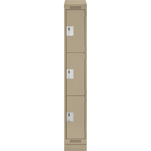 Casiers Clean Line, 3 niveaux, 12" x 18" x 82", Acier, Beige, Rivet (assembl&eacute;) NRZ Safety Inc.