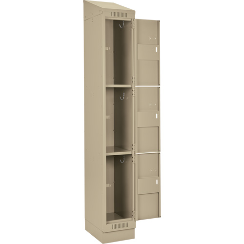 Clean Line Lockers, 3 -tier, Bank of 4, 48" x 18" x 82", Steel, Beige, Rivet (Assembled) NRZ Safety Inc.