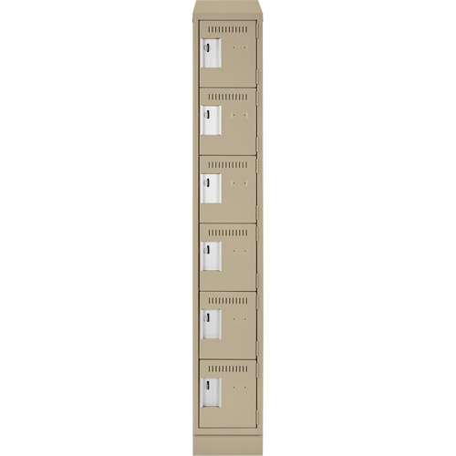 Petits casiers Clean Line, 6 niveaux, 12" x 18" x 82", Acier, Beige, Rivet (assembl&eacute;) NRZ Safety Inc.