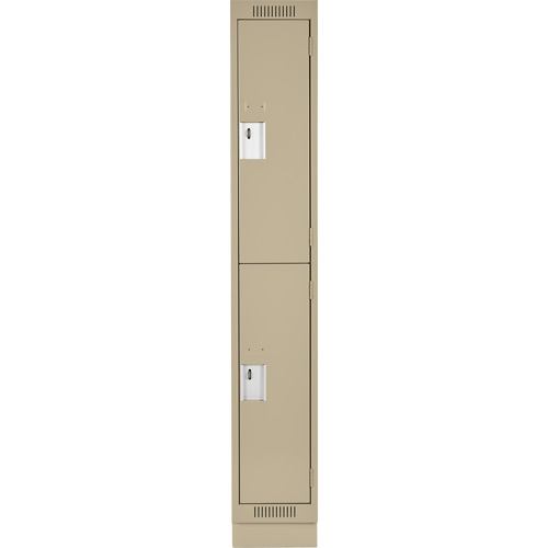 Clean Line Lockers, 2 -tier, 12" x 18" x 76", Steel, Beige, Rivet (Assembled) NRZ Safety Inc.