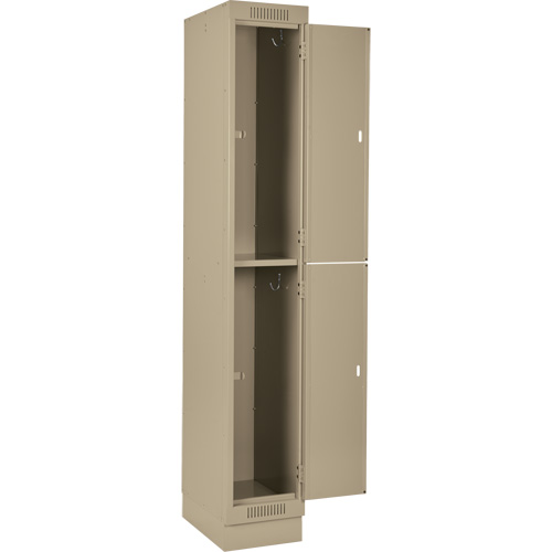Clean Line Lockers, 2 -tier, Bank of 3, 36" x 18" x 76", Steel, Beige, Rivet (Assembled) NRZ Safety Inc.