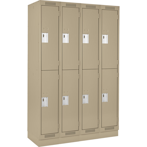 Clean Line Lockers, 2 -tier, Bank of 4, 48" x 18" x 76", Steel, Beige, Rivet (Assembled) NRZ Safety Inc.