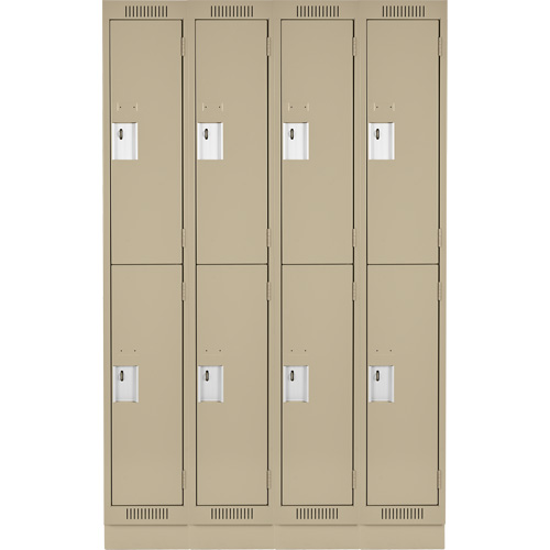 Clean Line Lockers, 2 -tier, Bank of 4, 48" x 18" x 76", Steel, Beige, Rivet (Assembled) NRZ Safety Inc.
