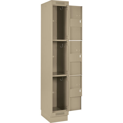 Clean Line Lockers, 3 -tier, Bank of 4, 48" x 18" x 76", Steel, Beige, Rivet (Assembled) NRZ Safety Inc.
