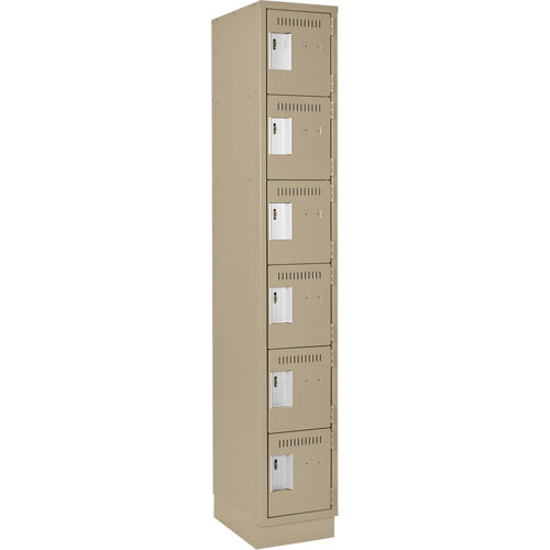 Clean Line Lockerette, 6 -tier, 12" x 18" x 76", Steel, Beige, Rivet (Assembled) NRZ Safety Inc.