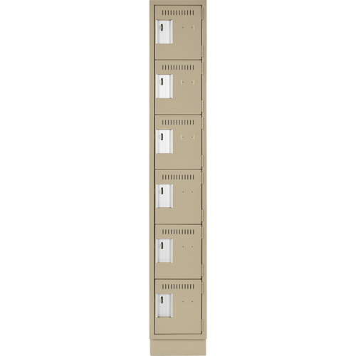 Clean Line Lockerette, 6 -tier, 12" x 18" x 76", Steel, Beige, Rivet (Assembled) NRZ Safety Inc.
