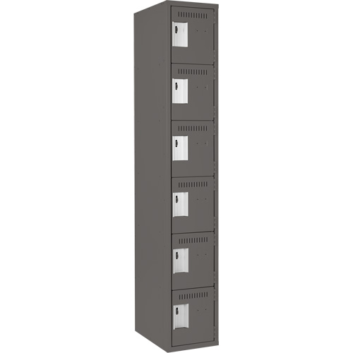 Petits casiers Clean Line, 6 niveaux, 12" x 18" x 72", Acier, Charbon, Rivet (assembl&eacute;) NRZ Safety Inc.