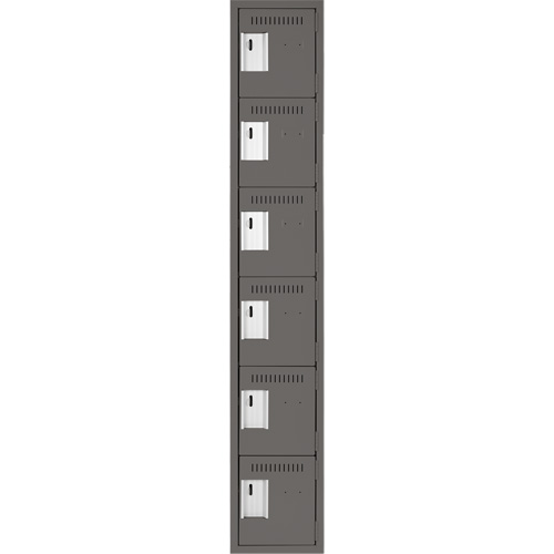 Petits casiers Clean Line, 6 niveaux, 12" x 18" x 72", Acier, Charbon, Rivet (assembl&eacute;) NRZ Safety Inc.