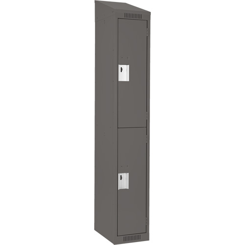 Casiers Clean Line, 2 niveaux, 12" x 18" x 78", Acier, Charbon, Rivet (assembl&eacute;) NRZ Safety Inc.