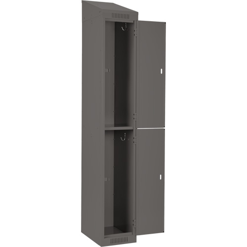 Clean Line Lockers, 2 -tier, Bank of 4, 48" x 18" x 78", Steel, Charcoal, Rivet (Assembled) NRZ Safety Inc.