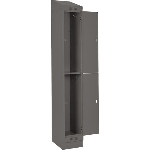 Clean Line Lockers, 2 -tier, Bank of 3, 36" x 18" x 82", Steel, Charcoal, Rivet (Assembled) NRZ Safety Inc.