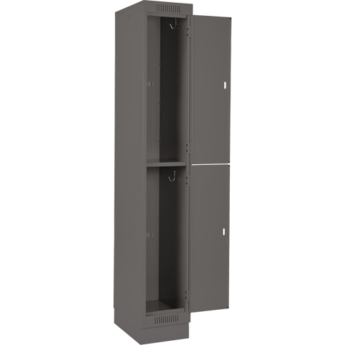 Clean Line Lockers, 2 -tier, Bank of 4, 48" x 18" x 76", Steel, Charcoal, Rivet (Assembled) NRZ Safety Inc.