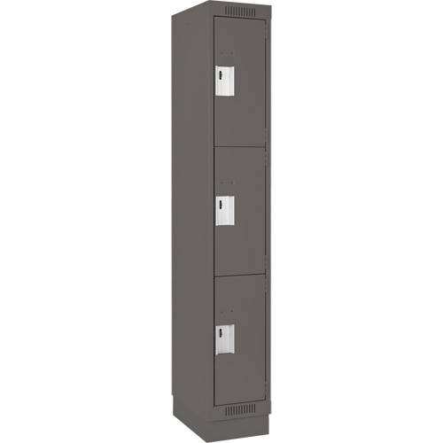 Casiers Clean Line, 3 niveaux, 12" x 18" x 76", Acier, Charbon, Rivet (assembl&eacute;) NRZ Safety Inc.