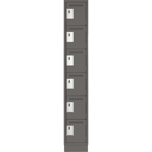 Clean Line Lockerette, 6 -tier, 12" x 18" x 76", Steel, Charcoal, Rivet (Assembled) NRZ Safety Inc.