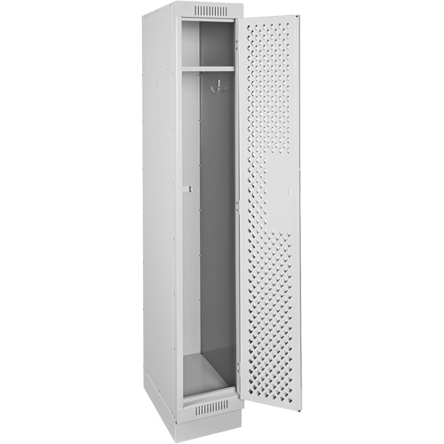 Clean Line Lockers, 12" x 12" x 76", Steel, Grey, Rivet (Assembled), Perforated NRZ Safety Inc.