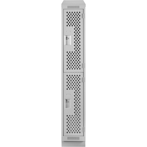 Casiers Clean Line, 2 niveaux, 12" x 15" x 82", Acier, Gris, Rivet (assembl&eacute;), Perfor&eacute; NRZ Safety Inc.