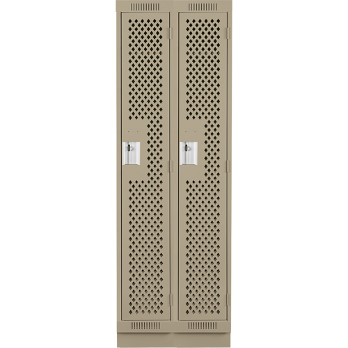 Clean Line Lockers, Bank of 2, 24" x 12" x 76", Steel, Beige, Rivet (Assembled), Perforated NRZ Safety Inc.