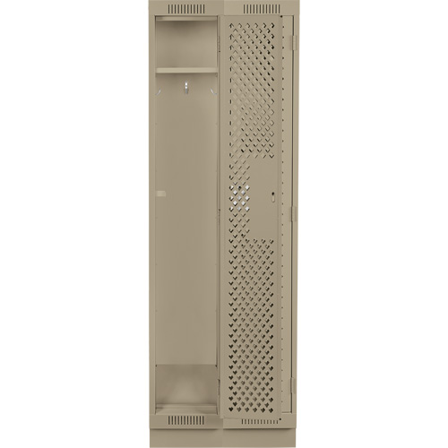Clean Line Lockers, Bank of 2, 24" x 12" x 76", Steel, Beige, Rivet (Assembled), Perforated NRZ Safety Inc.