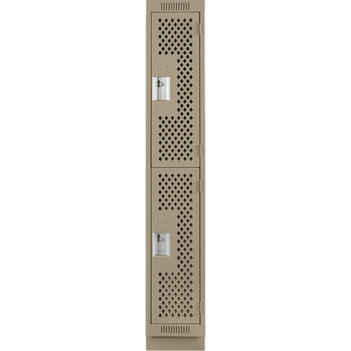 Casiers Clean Line, 2 niveaux, 12" x 18" x 76", Acier, Beige, Rivet (assembl&eacute;), Perfor&eacute; NRZ Safety Inc.