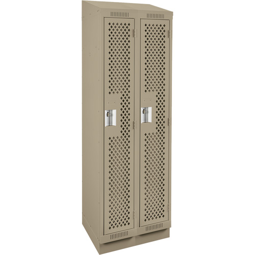 Casiers Clean Line, Bloc de 2, 24" x 15" x 82", Acier, Beige, Rivet (assembl&eacute;), Perfor&eacute; NRZ Safety Inc.