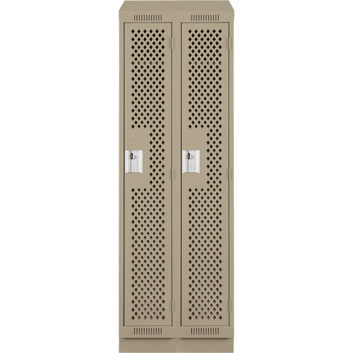 Casiers Clean Line, Bloc de 2, 24" x 15" x 82", Acier, Beige, Rivet (assembl&eacute;), Perfor&eacute; NRZ Safety Inc.