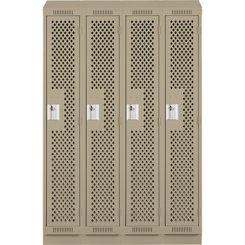 Casiers Clean Line, Bloc de 4, 48" x 15" x 82", Acier, Beige, Rivet (assembl&eacute;), Perfor&eacute; NRZ Safety Inc.