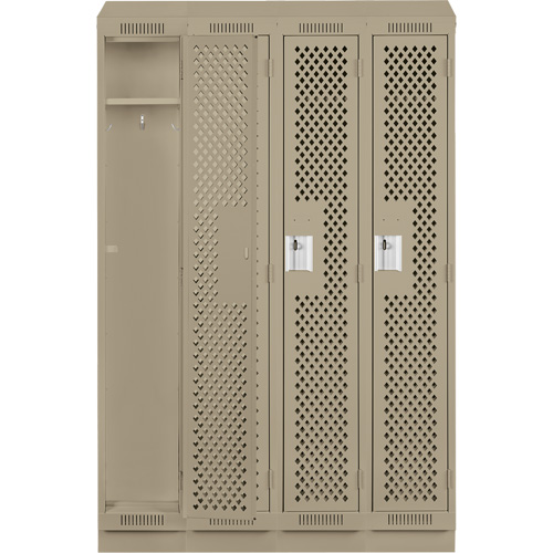 Casiers Clean Line, Bloc de 4, 48" x 15" x 82", Acier, Beige, Rivet (assembl&eacute;), Perfor&eacute; NRZ Safety Inc.