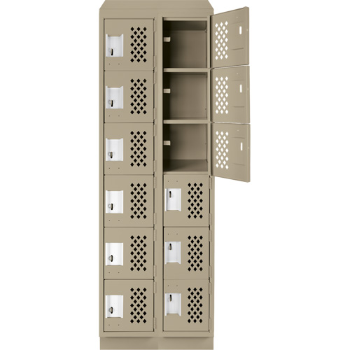 Clean-Line Perforated Lockerette, 6 -tier, Bank of 2, 12" x 72" x 12", Steel NRZ Safety Inc.