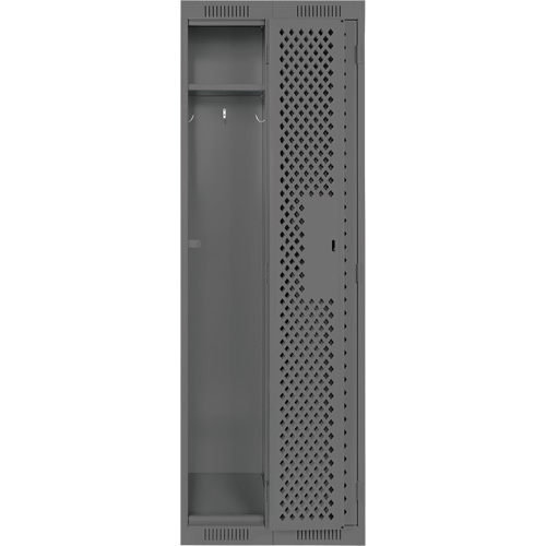 Clean Line Lockers, Bank of 2, 24" x 12" x 72", Steel, Charcoal, Rivet (Assembled), Perforated NRZ Safety Inc.
