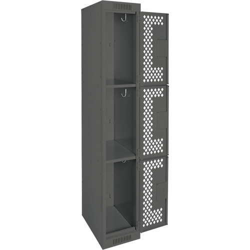 Casiers Clean Line, 3 niveaux, 12" x 12" x 72", Acier, Charbon, Rivet (assembl&eacute;), Perfor&eacute; NRZ Safety Inc.