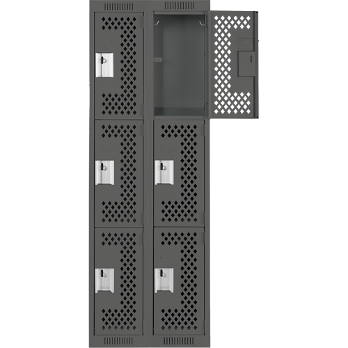Casiers Clean Line, 3 niveaux, Bloc de 2, 24" x 12" x 72", Acier, Charbon, Rivet (assembl&eacute;), Perfor&eacute; NRZ Safety Inc.