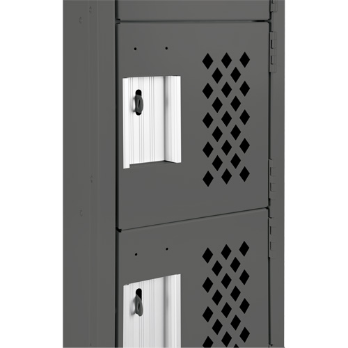 Assembled Lockerettes Clean Line Perforated Economy Lockers, 6 -tier, Bank of 3, 18" x 72" x 12", Steel NRZ Safety Inc.