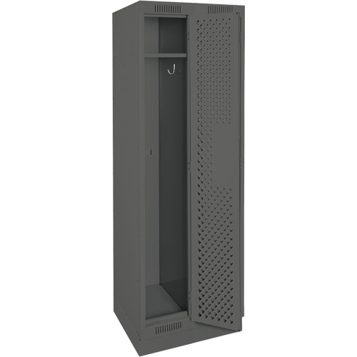 Clean Line Lockers, Bank of 2, 24" x 12" x 76", Steel, Charcoal, Rivet (Assembled), Perforated NRZ Safety Inc.