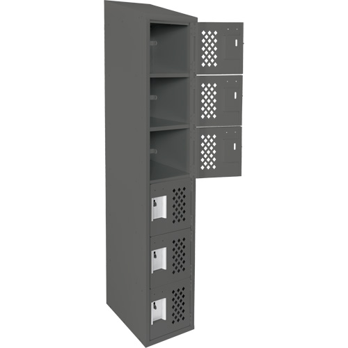 Assembled Lockerettes Clean Line Perforated Economy Lockers, 6 -tier, 18" x 72" x 12", Steel NRZ Safety Inc.