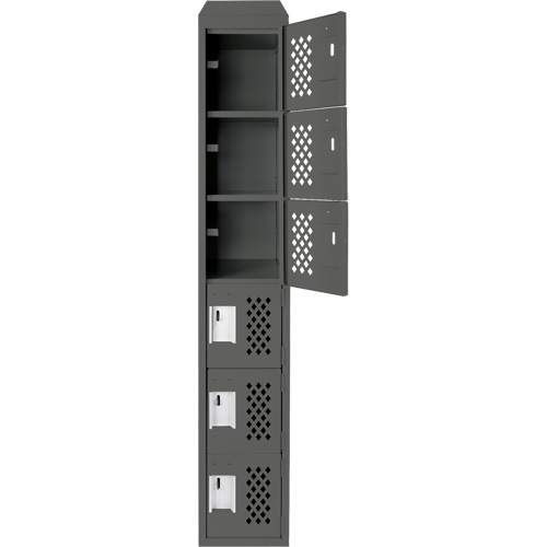 Assembled Lockerettes Clean Line Perforated Economy Lockers, 6 -tier, 18" x 72" x 12", Steel NRZ Safety Inc.
