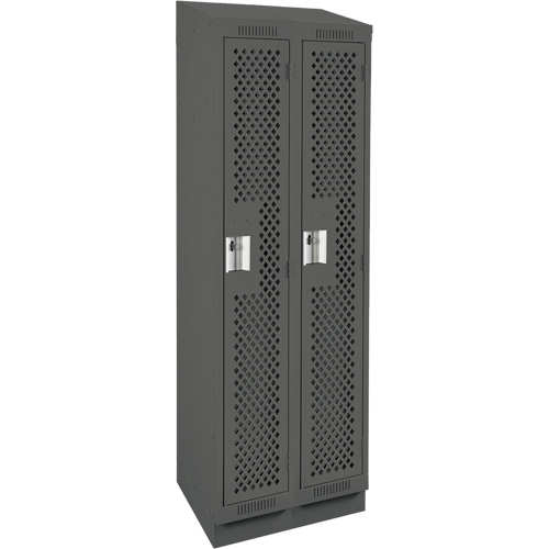 Casiers Clean Line, Bloc de 2, 24" x 15" x 82", Acier, Charbon, Rivet (assembl&eacute;), Perfor&eacute; NRZ Safety Inc.