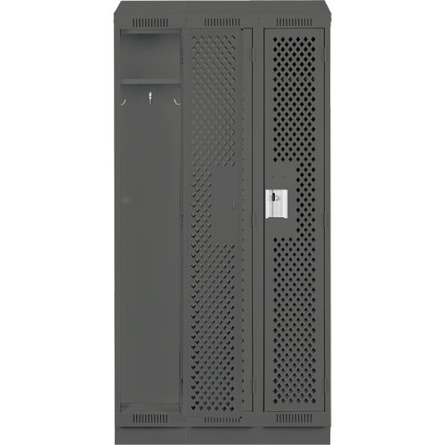 Casiers Clean Line, Bloc de 3, 36" x 15" x 82", Acier, Charbon, Rivet (assembl&eacute;), Perfor&eacute; NRZ Safety Inc.