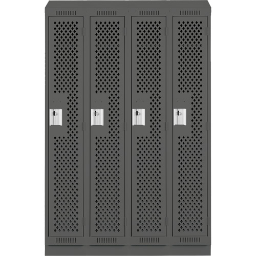 Casiers Clean Line, Bloc de 4, 48" x 15" x 82", Acier, Charbon, Rivet (assembl&eacute;), Perfor&eacute; NRZ Safety Inc.