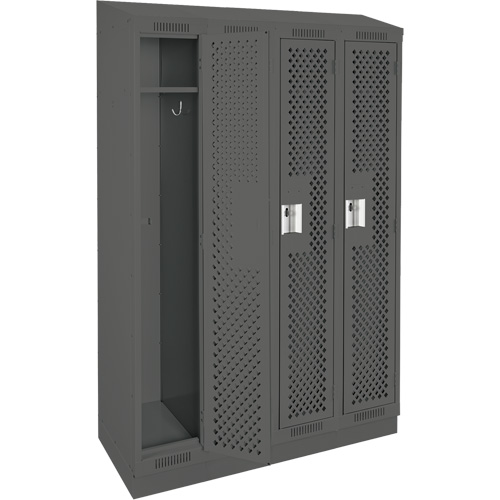 Casiers Clean Line, Bloc de 4, 48" x 15" x 82", Acier, Charbon, Rivet (assembl&eacute;), Perfor&eacute; NRZ Safety Inc.