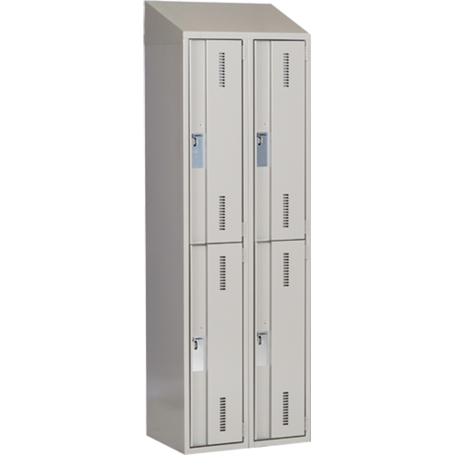 Casiers robustes Concorde, 2 niveaux, Bloc de 2, 24" x 18" x 78", Acier, Gris, Soud&eacute; (assembl&eacute;) NRZ Safety Inc.